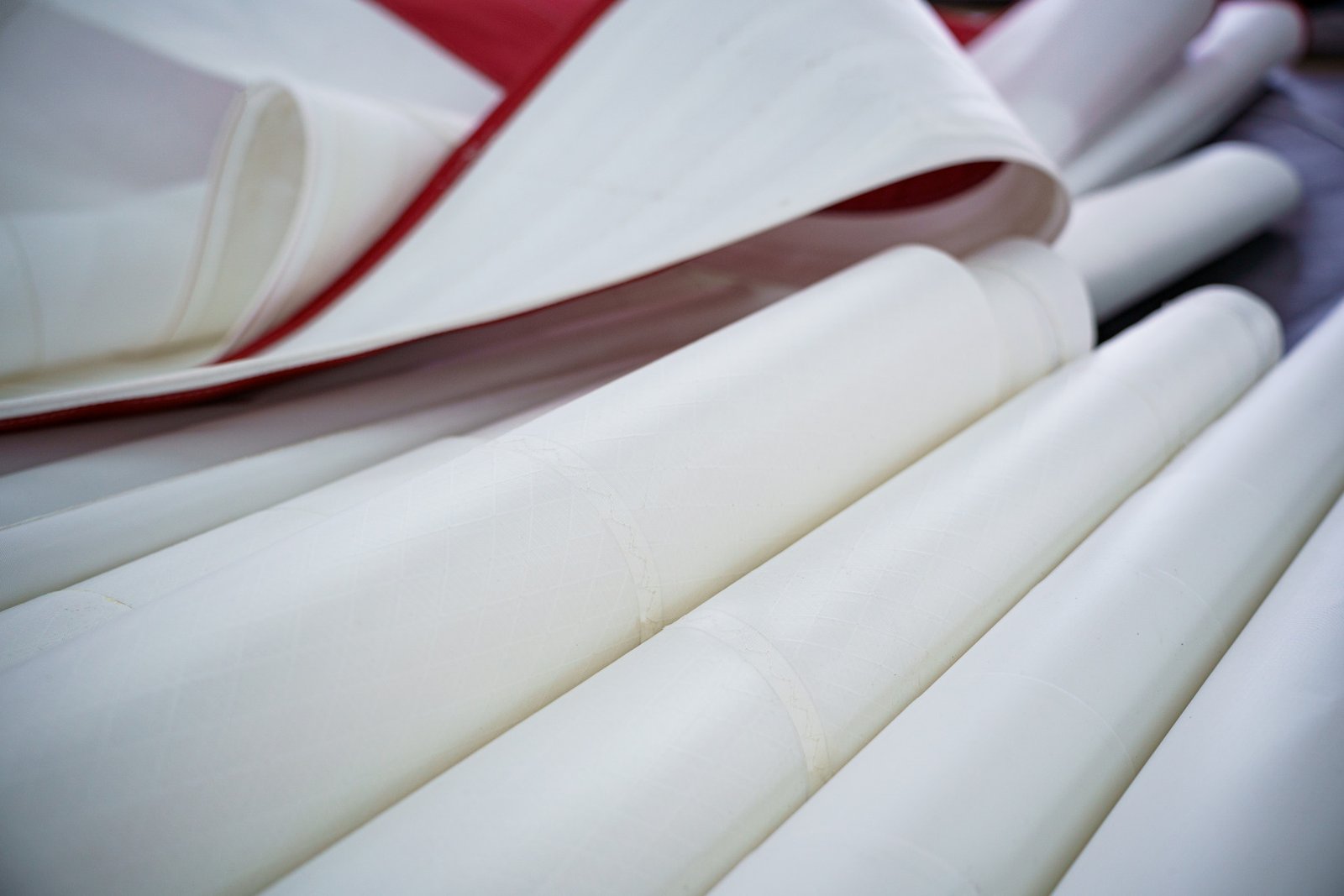 Woven sailcloth in use